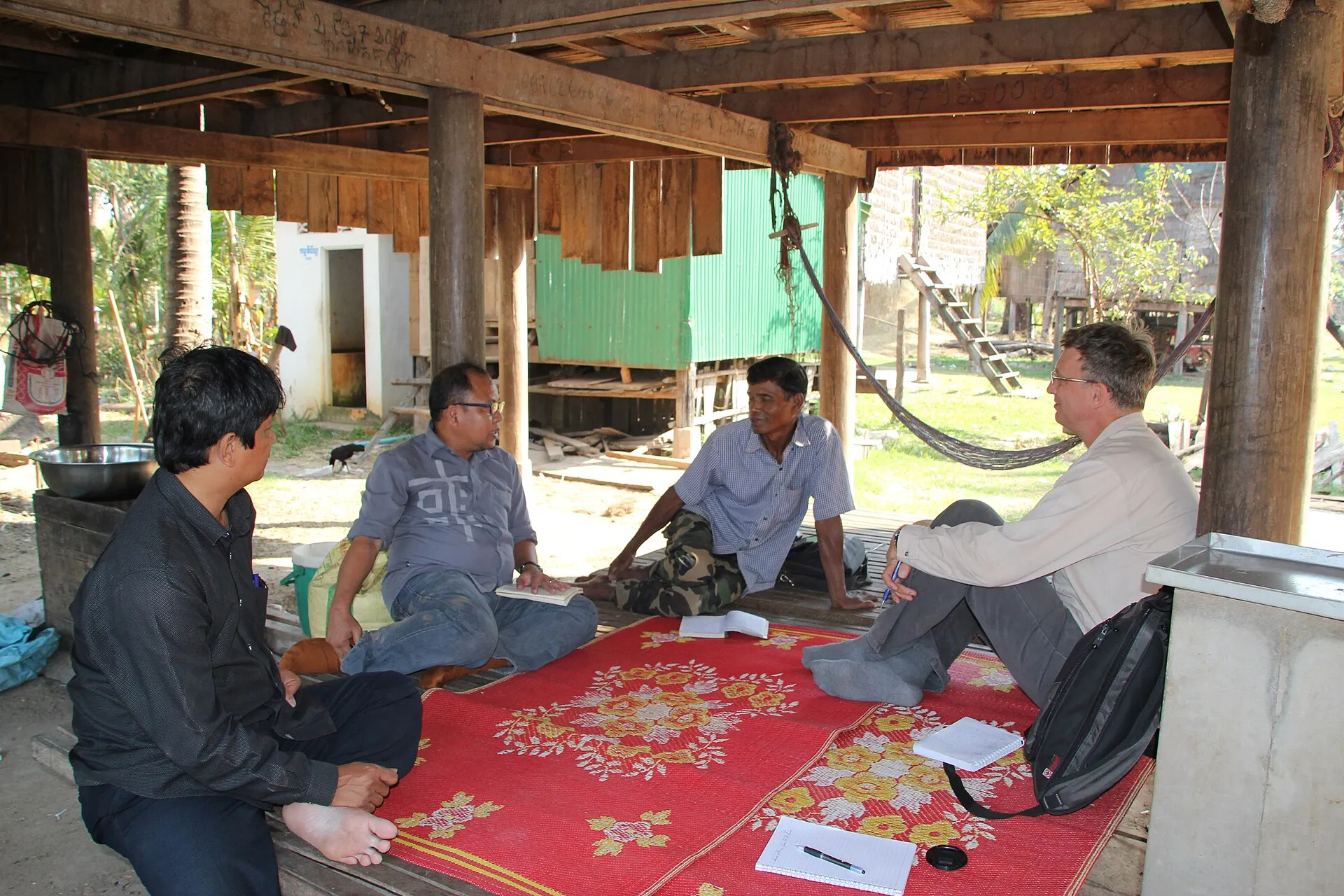 Conversation with a rice farmer in Cambodia